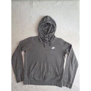 Nike Sportswear Club Fleece Funnel-Neck Mock Neck Hoodie Heather Gray M